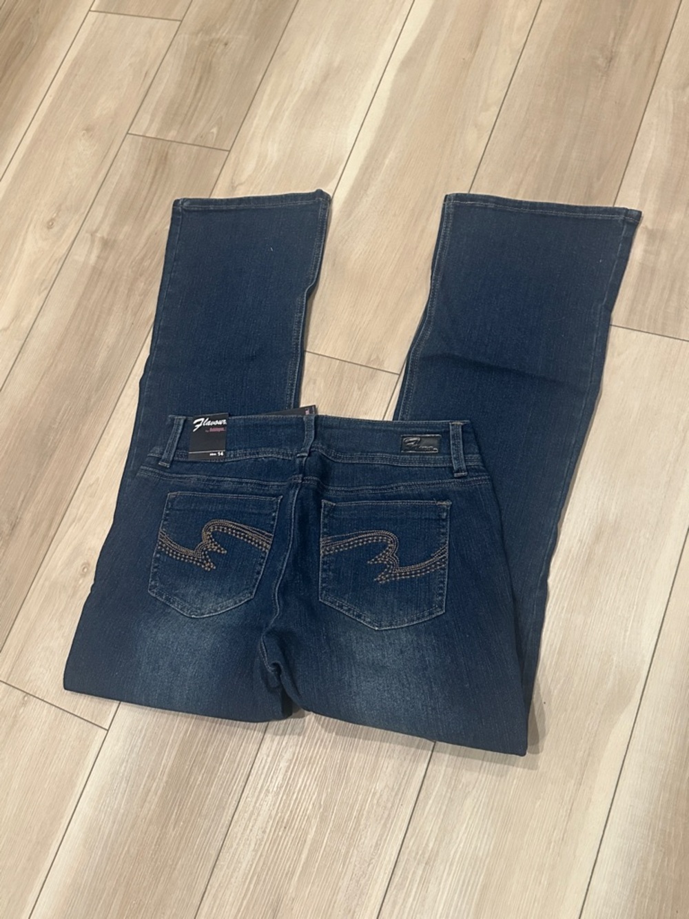 New Dark Blue Boot-Cut Women’s Jeans - Flavour by Bubblegum Size 14 NWT - Picture 8 of 10